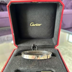 White Gold Cartier Love Bracelet SZ 17